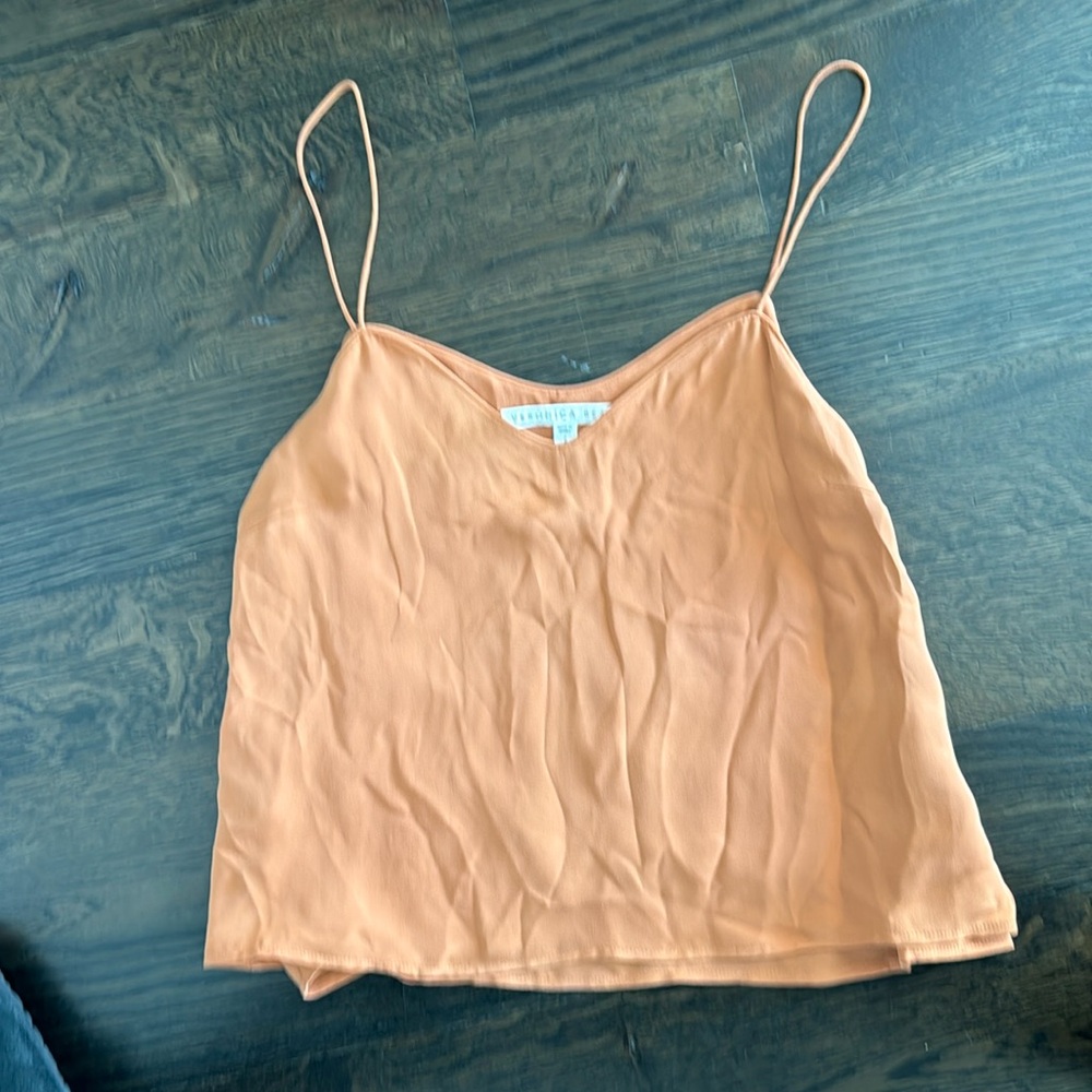 100% silk Veronica Beard camisole cami orange xs  2